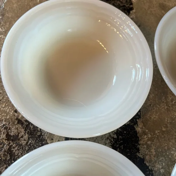 Vintage Fire King Milk Glass White Custard Dessert Bowls Cups Anchor Hocking USA - Picture 14 of 15